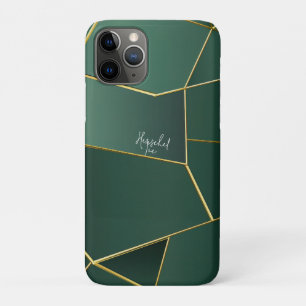 Sleek Sage Green Asymmetrical Geometric iPhone 11 Pro Case