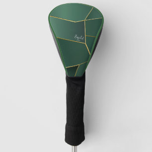 Sleek Sage Green Asymmetrical Geometric Golf Head Cover