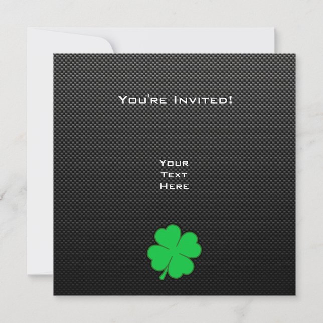 Sleek Shamrock Invitation (Front)