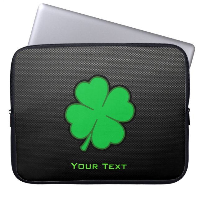 Sleek Shamrock Laptop Sleeve (Front)