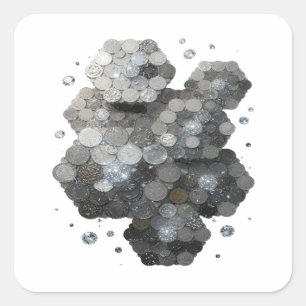 Sleek Silver Abstract Sticker Art