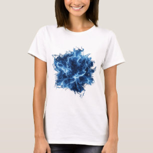 Sleek Silver BLUE FLAME Statement Design T-Shirt