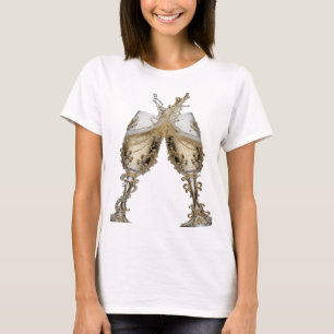 Sleek Silver CHAMPAGNE GLASSES Quote Shirt
