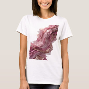 Sleek Silver FLOWING FABRIC Statement Design T-Shirt