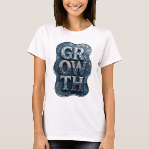 Sleek Silver GROWTH Text Design T-Shirt