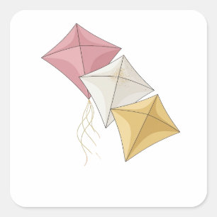 Sleek Silver KITE FLYING Label Design