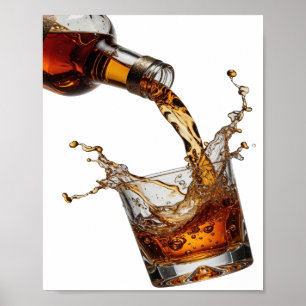 Sleek Silver WHISKY SPLASH Poster