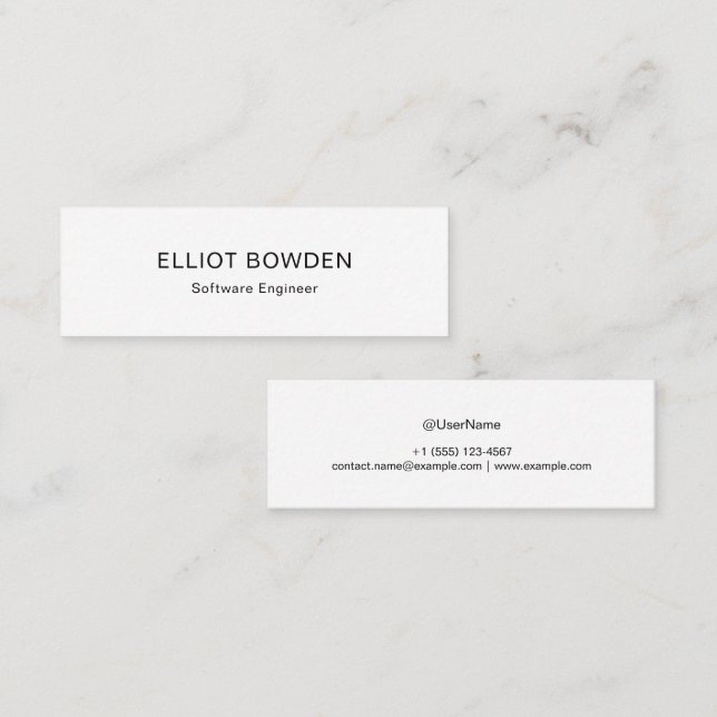 Sleek Simple Design Personalised Calling Card (Front/Back)