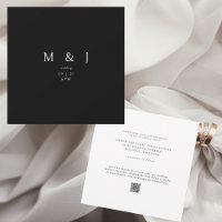 Sleek & Simple Modern B/W Square Wedding III
