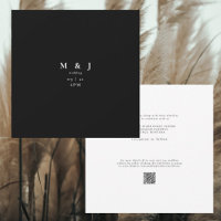 Sleek & Simple Modern B/W Square Wedding