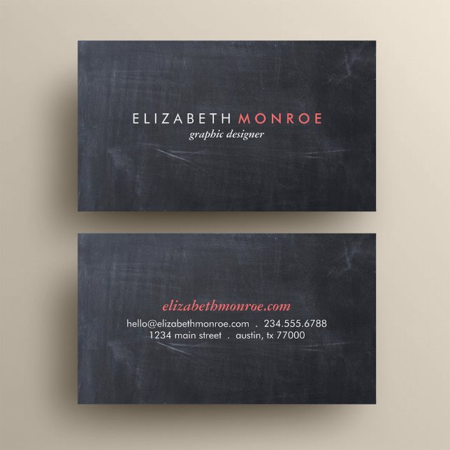 Sleek Simple Modern Chalkboard Business Card (Creator Uploaded)