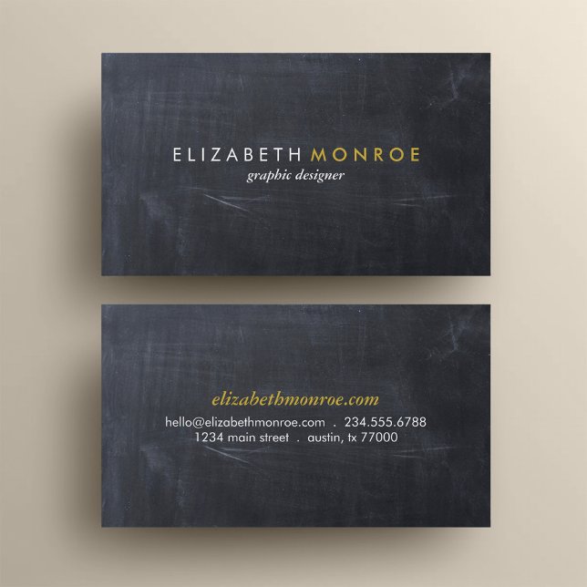 Sleek Simple Modern Chalkboard Business Card (Creator Uploaded)