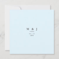Sleek & Simple Modern Ice Blue Square Wedding