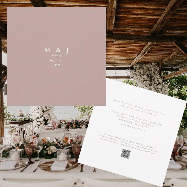 Sleek & Simple Modern Rose Gold Square Wedding Invitation (Creator Uploaded)