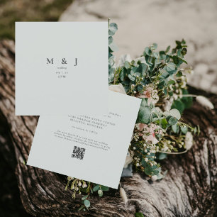Sleek & Simple Modern Sage Square Wedding Invitation