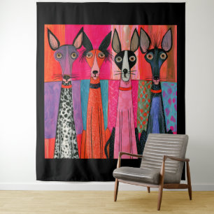 Sleek Skinny Bright-eyed Chihuahua Pups Tapestry