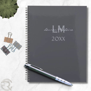 Sleek Slate Grey Corporate Professional Minimalist Planner