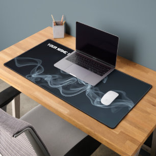 Sleek Smoked Glass Translucent Large Desk Mat