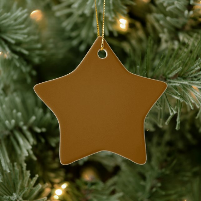 Sleek Solid Brown Ceramic Star Ornament for Decor (Tree)