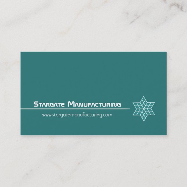 Sleek Star Business Card, Turquoise Card (Front)
