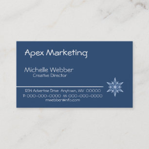 Sleek Starburst Business Card, Blue Card