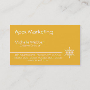 Sleek Starburst Business Card, Yellow Card