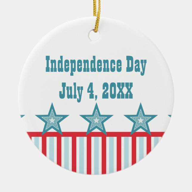 Sleek Stars and Stripes Keepsake Ornament (Front)