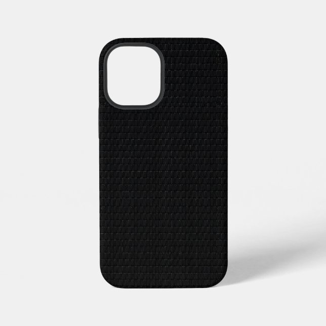 Sleek Stealth Black Carbon Micro Tech Texture iPhone Case (Back)