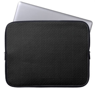 Sleek Stealth Black Carbon Micro Tech Texture Laptop Sleeve