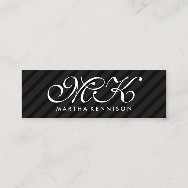 Sleek Stripes Corporate Mini Business Card (Front)