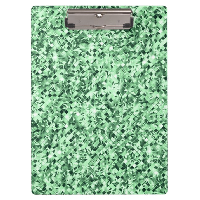Sleek Stylish Chic Green Colourful Pattern Clipboard (Front)