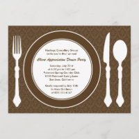 Sleek Tabletop Corporate Party Invitation - Brown