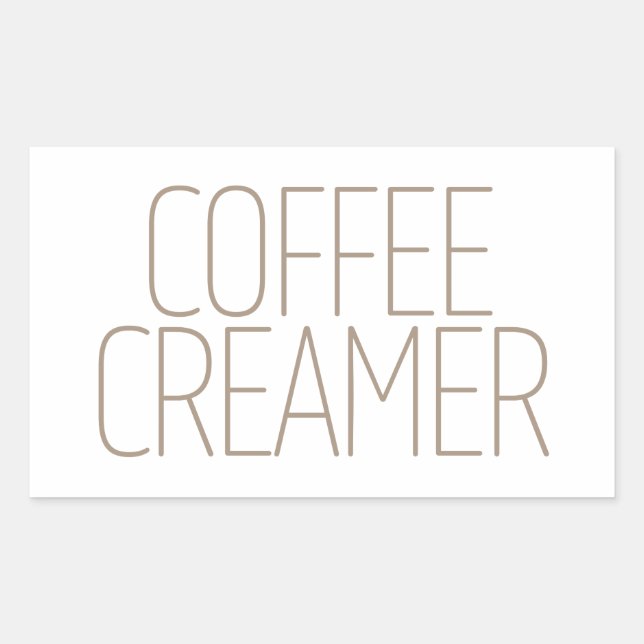 Sleek Tan Coffee Creamer Rectangular Sticker (Front)