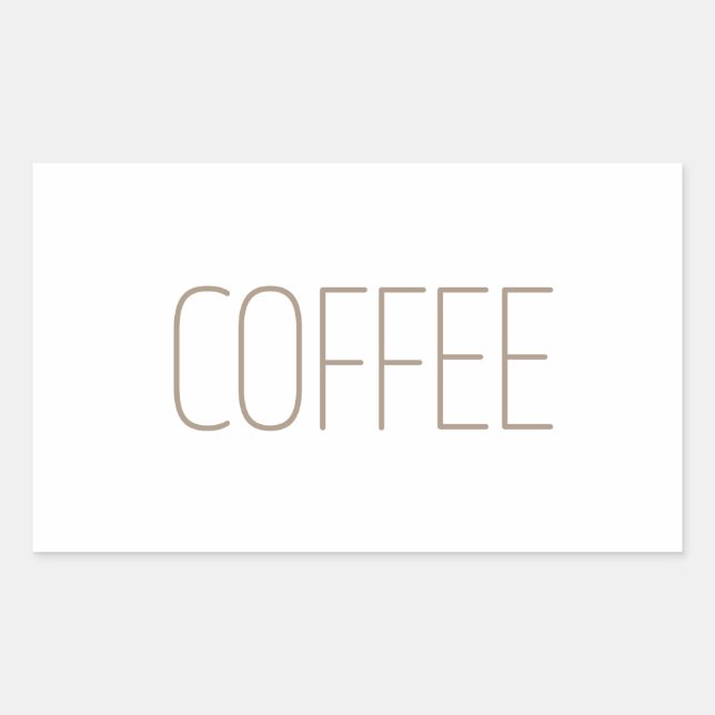 Sleek Tan Coffee Rectangular Sticker (Front)