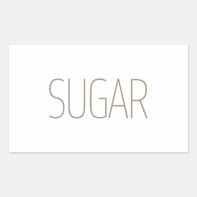 Sleek Tan Sugar Rectangular Sticker (Front)