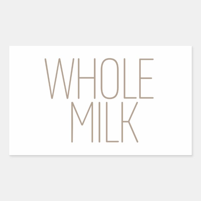 Sleek Tan Whole Milk Rectangular Sticker (Front)