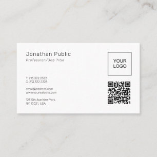 Sleek Template QR Code Upload Company Logo to Business Card