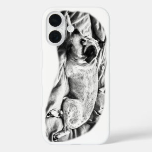 Sleek Terrier Study, Winter Chic iPhone 16 Case