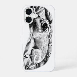 Sleek Terrier Study, Winter Chic iPhone 16 Case