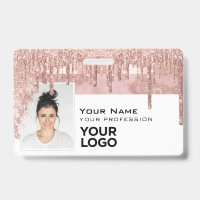 Sleek Trendy Glam Employee Photo Code Logo Name