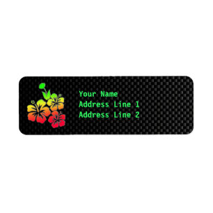 Sleek Tropical Flowers Return Address Label