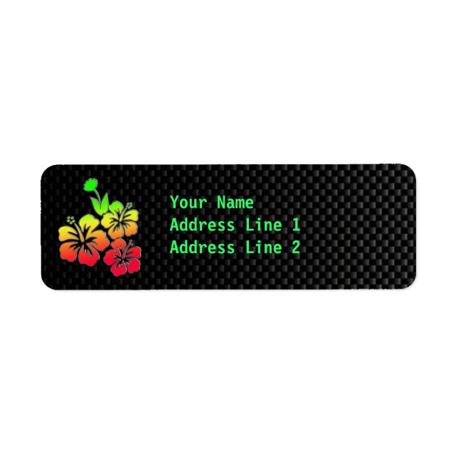 Sleek Tropical Flowers Return Address Label (Front)