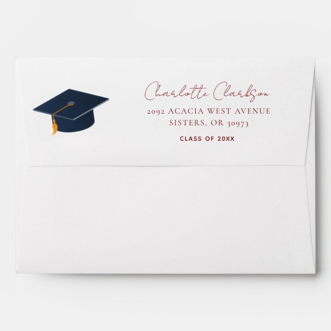 Sleek University Achievement Graduation  Envelope (Back (Top Flap))