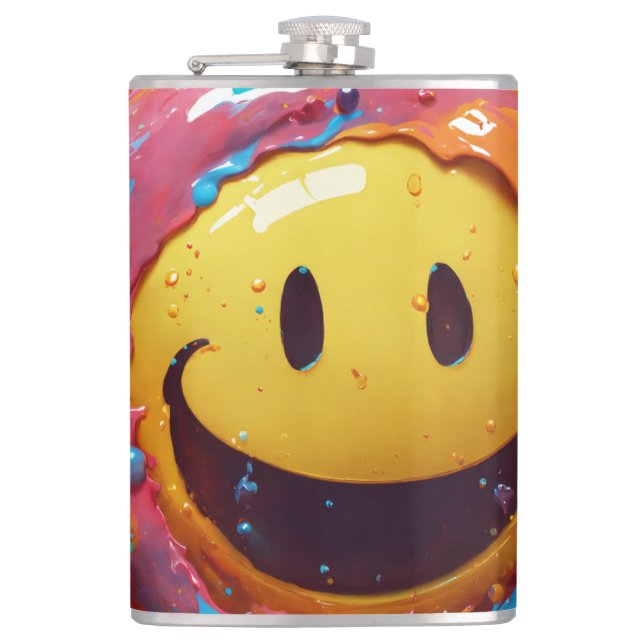 Sleek Vinyl Wrapped Flask, 236 ml Hip Flask (Front)