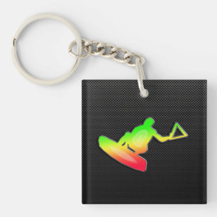 Sleek Wakeboarder Key Ring