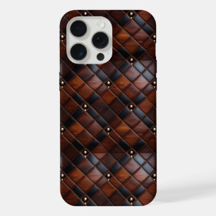 Sleek Walnut and Leather iPhone 15 Pro Max Case