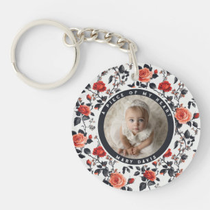 Sleek Wedding Gifts Photo Rose Flower Key Ring