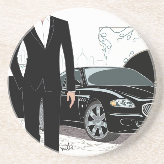 Sleek White Coaster (Front)