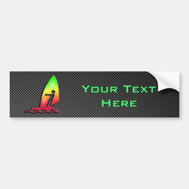 Sleek Windsurfing Bumper Sticker (Front)