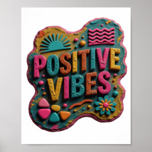 Sleek Yellow POSITIVE VIBES Print